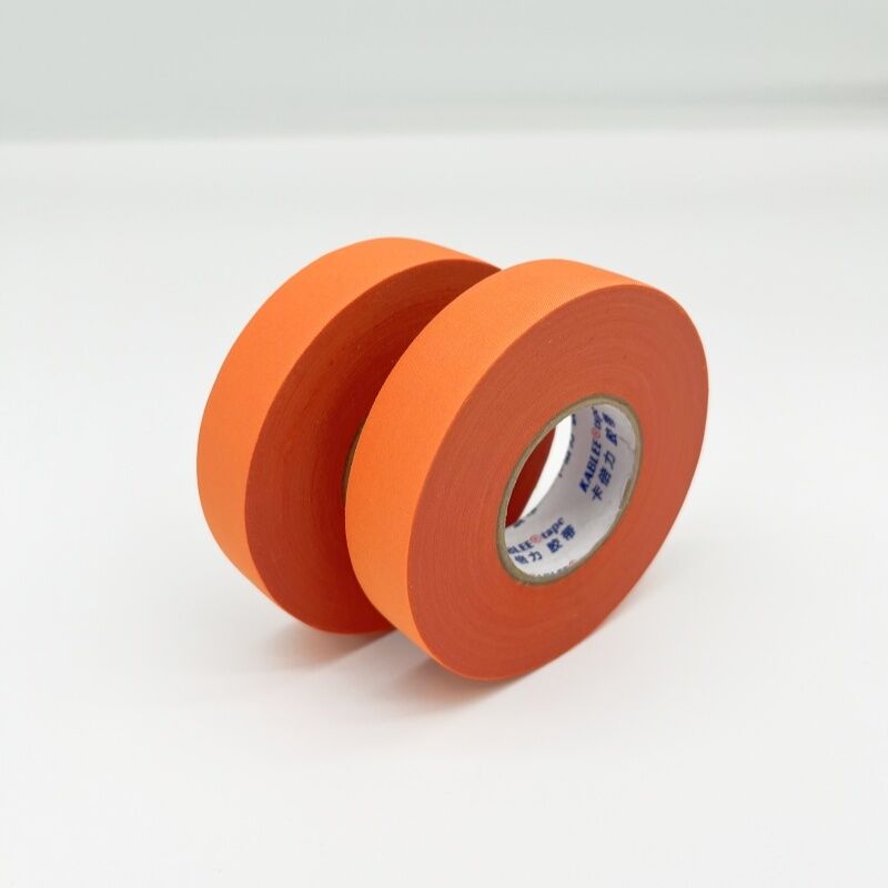 Тканевая лента Kablee KBL T01 оранжевого цвета, легко рвется руками, для защиты проводки автомобиля